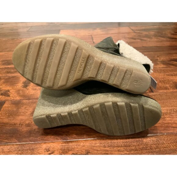 Moncler Brown Soft Quilted Leather Wedge Boot W/ Shearling Lining, Size 39 | 9 - Picture 9 of 9